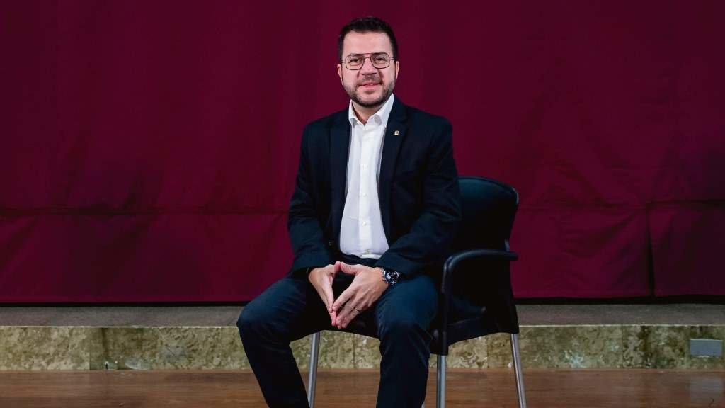 O president de Catalunya e candidato de ERC nas eleccións catalás, Pere Aragonès (Foto: Albert Salamé).