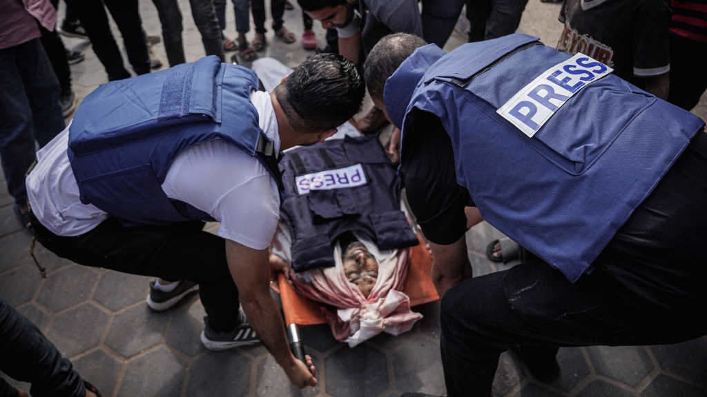 Xornalista asasinado por Israel en Gaza. (Foto: Saher Alghorra / Zuma Press / ContactoPhoto)