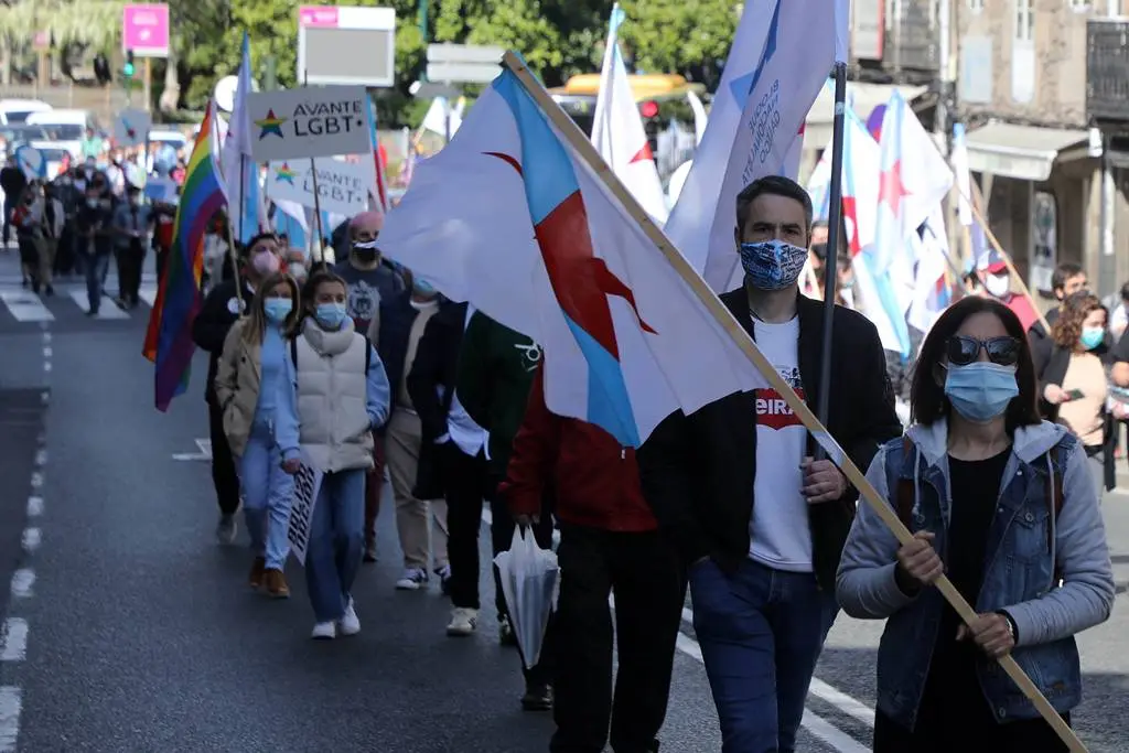  manifestaci&oacute;n de V&iacute;a Galega para reclamar
el derecho a la autodeterminaci&oacute;n