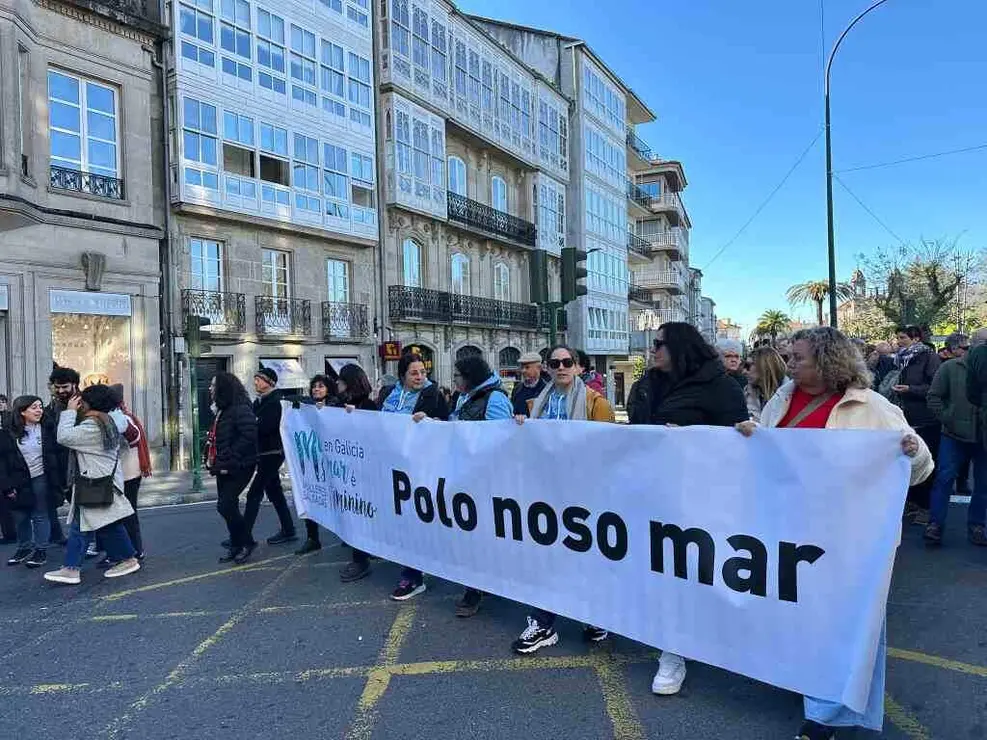 Comezo da marcha cara ao Obradoiro. (Foto: Elvira Branco)