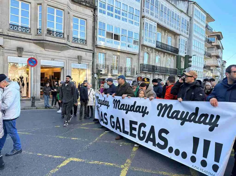 Comezo da marcha cara ao Obradoiro. (Foto: Elvira Branco)