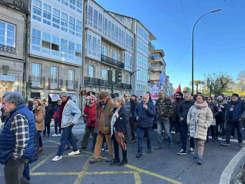 Comezo da marcha cara ao Obradoiro. (Foto: Elvira Branco)