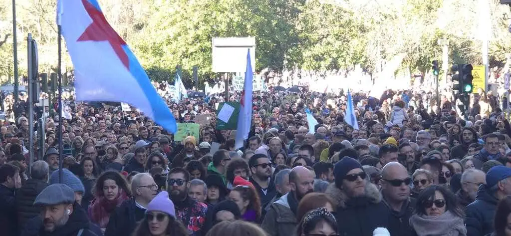 Manifestaci&oacute;n contra Altri en Santiago de Compostela. (Foto: Sergio Figueira)