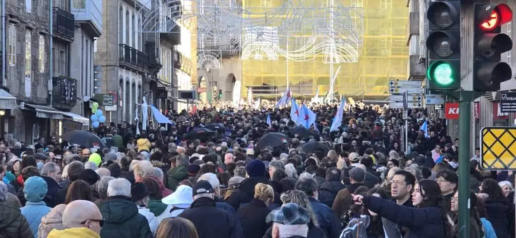 Manifestaci&oacute;n contra Altri en Santiago de Compostela. (Foto: Sergio Figueira)