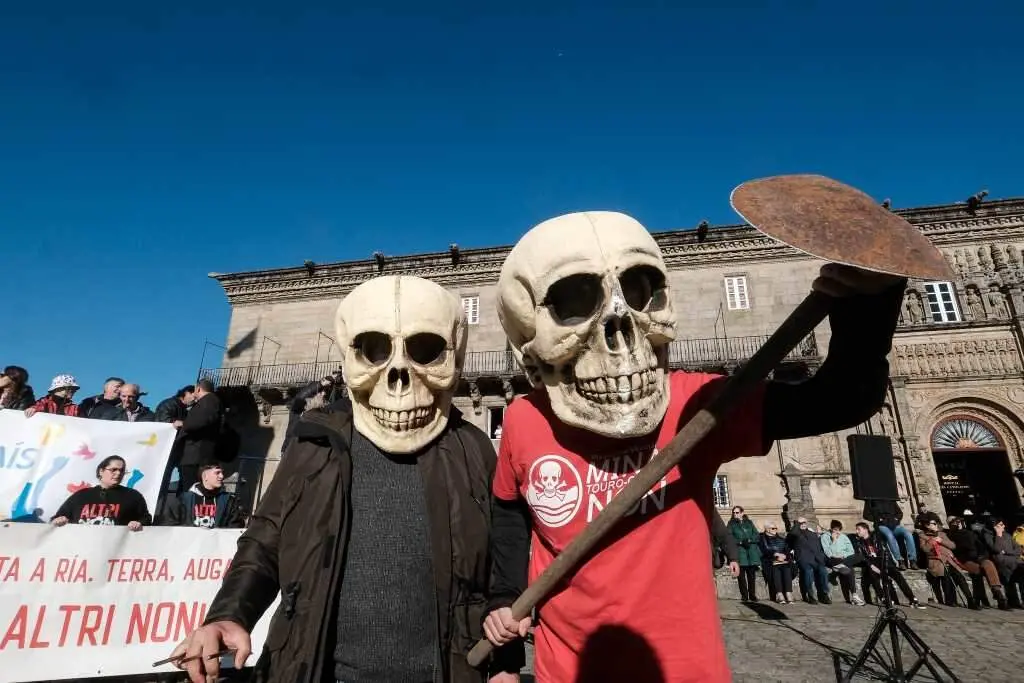 Manifestaci&oacute;n contra Altri en Santiago de Compostela. (Foto: Arxina)