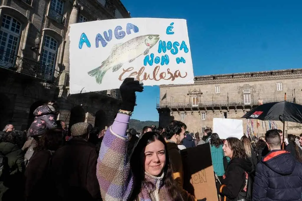 Manifestaci&oacute;n contra Altri en Santiago de Compostela. (Foto: Arxina)