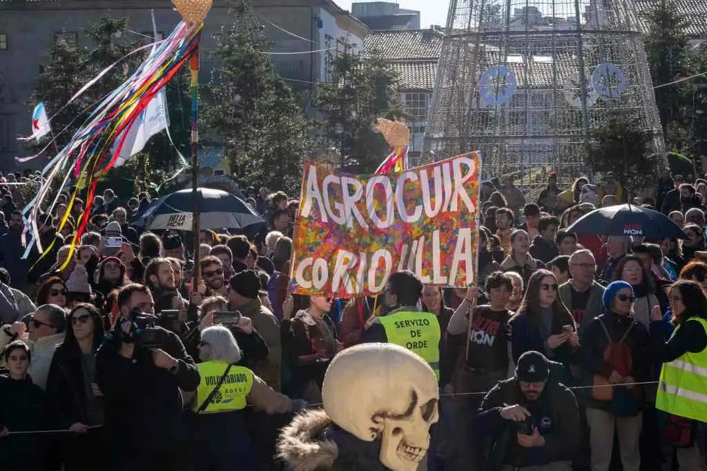 Manifestaci&oacute;n contra Altri en Santiago de Compostela. (Foto: Arxina)