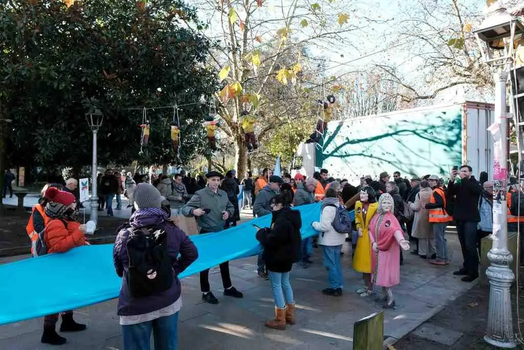 Manifestaci&oacute;n contra Altri en Santiago de Compostela. (Foto: Arxina)