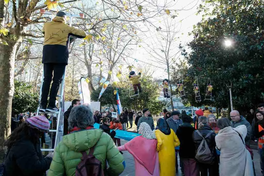 Manifestaci&oacute;n contra Altri en Santiago de Compostela. (Foto: Arxina)