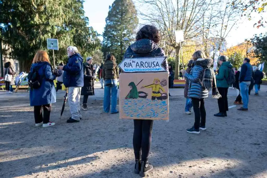 Manifestaci&oacute;n contra Altri en Santiago de Compostela. (Foto: Arxina)