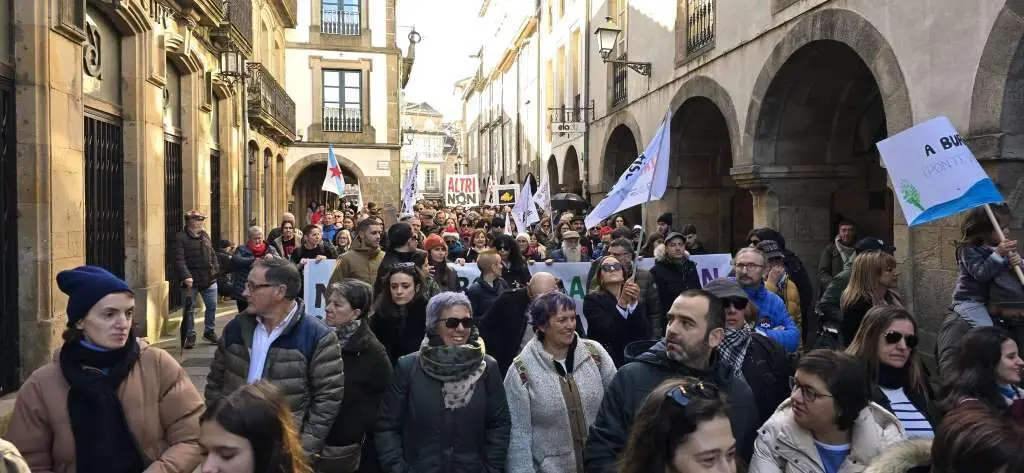 Manifestaci&oacute;n contra Altri en Santiago de Compostela. (Foto: Sergio Figueira)