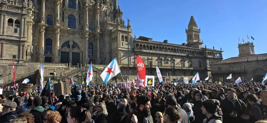 Manifestaci&oacute;n contra Altri en Santiago de Compostela. (Foto: Sergio Figueira)