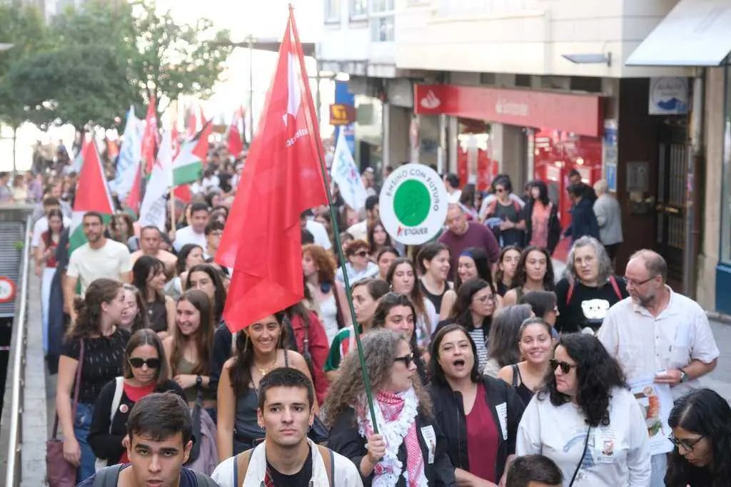 Mobilizaci&oacute;n en Compostela en solidariedade co pobo palestino. (Foto: Arxina)