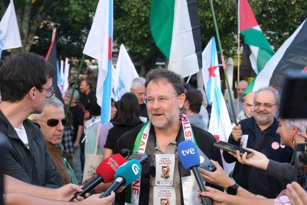 Mobilizaci&oacute;n en Compostela en solidariedade co pobo palestino. (Foto: Arxina)