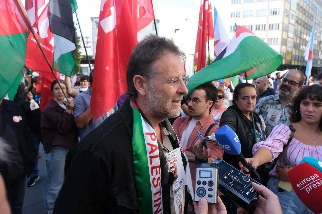 Mobilizaci&oacute;n en Compostela en solidariedade co pobo palestino. (Foto: Arxina)