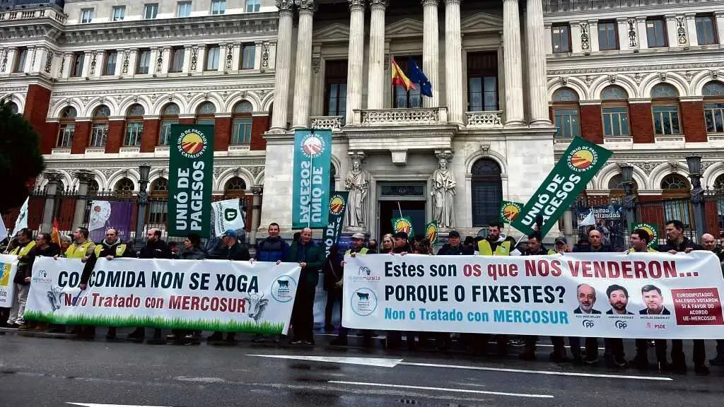 Mobilizaci&oacute;n do sector agrogandeiro galego en Madrid. (Foto: N&oacute;s Diario)