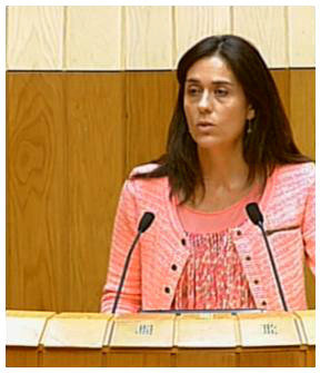 Paula Prado en sede parlamentar (Foto: Nós Diario).