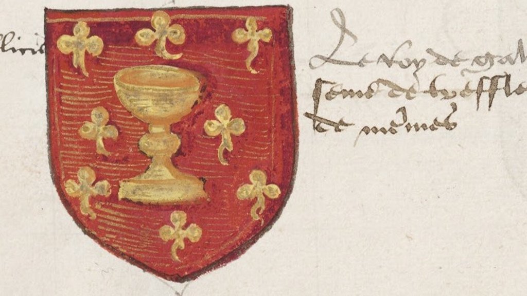 Escudo do Reino da Galiza cara ao ano 1500, cos trevos que
precederon a introdución das cruces. (Foto: Nós Diario)