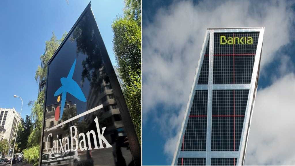 Sedes de Caixabank e Bankia