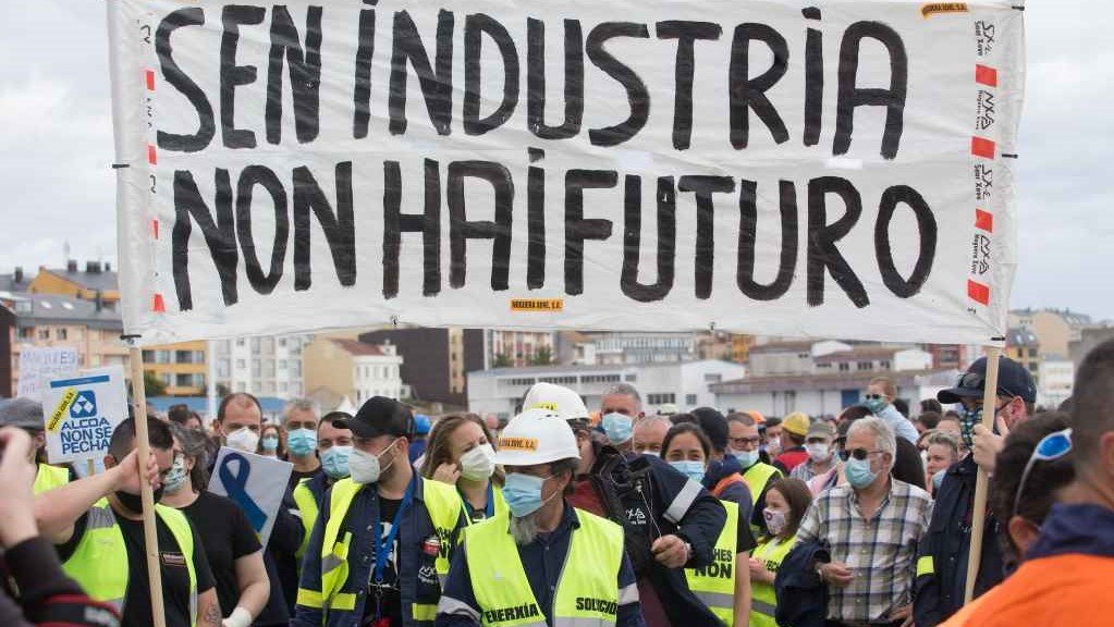 Manifestación de traballadores de Alcoa (Foto: Carlos Castro / Europa Press).