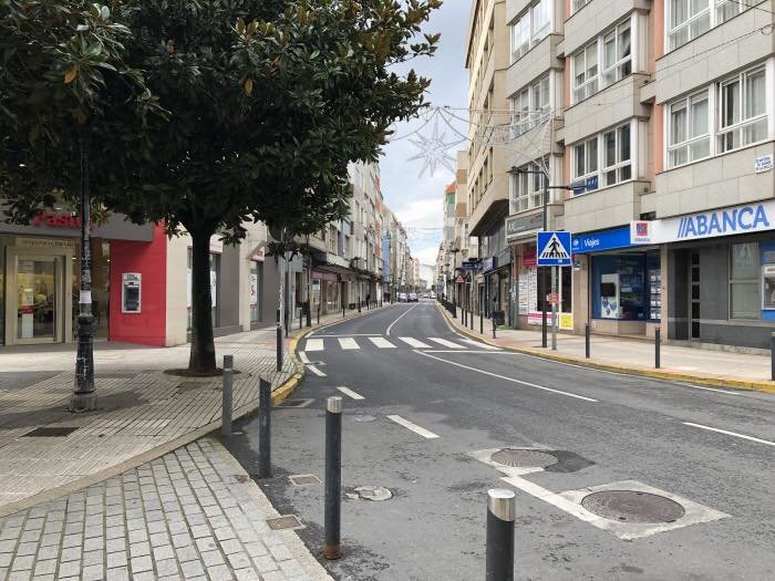 Anterior rúa Barrié de la Maza, que volverá a chamarse O Pedregal. (Foto: BNG)