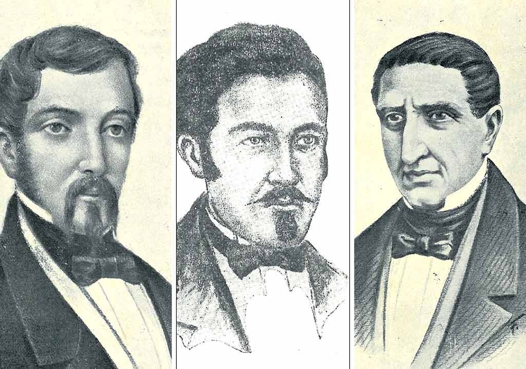 Miguel Solís, Antolín Faraldo (no centro) e Pío Tarrazo.