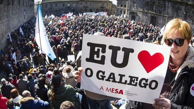 Manifestación de Queremos Galego pola lingua. (Foto de arquivo).