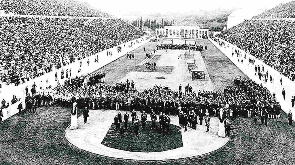 A cerimonia inaugural de Atenas 1896 congregou 80.000 persoas nun Estadio Panathinaikó que foi completamente reconstruído con mármore. (Foto: Nós Diario).