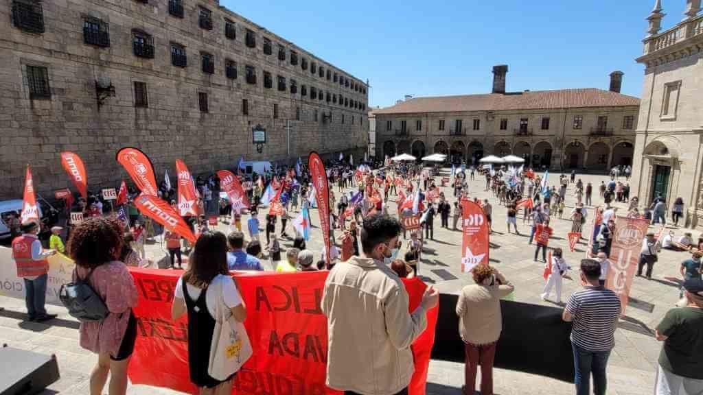 Manifestación en Compostela contra o modelo de universidade privada que promove Abanca (Foto: Laura Barcala).