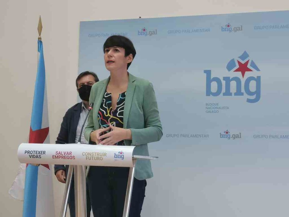Ana Pontón e Luís Bará, en rolda de prensa (Imaxe: Nós Diario)