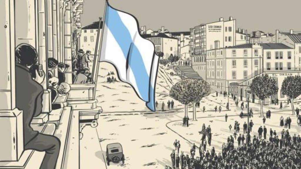 Unha das ilustracións que poderá verse na exposición. (Foto: Coruña Gráfica) #bandeira #ilustracións #exposición