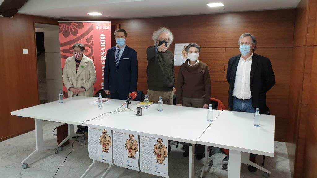 Gutiérrez, Borrego, Cadaval, Pérez e Couto, na rolda de prensa. (Foto: Galiza Cultura)