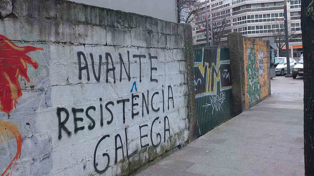 Pintada en 2011 mencionando a Resistencia Galega. (Nós Diario)