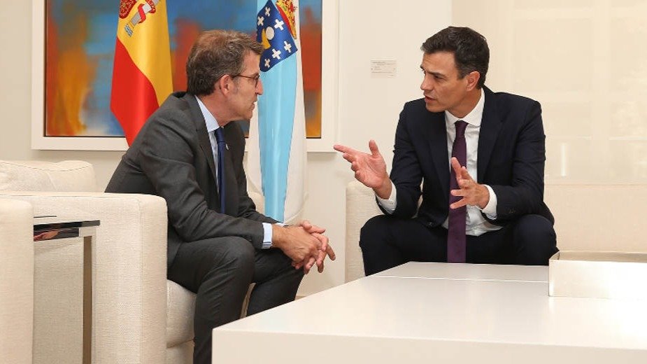 Alberto Núñez Feixoo e Pedro Sánchez, nunha xuntanza decorrida en xuño de 2020 (Foto: Xunta da Galiza).