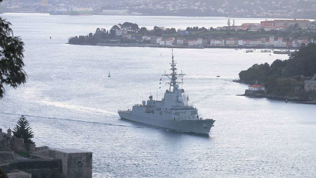 A fragata 'Blas de Lezo' partiu de Ferrol rumbo ao Mar Negro en plena crise entre Rusia e Ucraína (Foto: José Díaz / Europa Press).