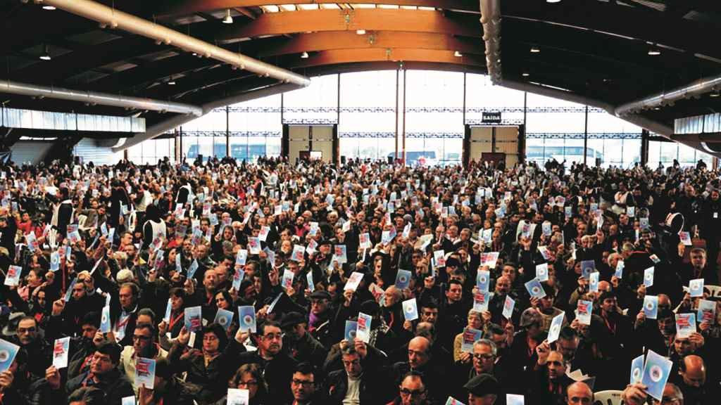 Plenario da XIII Asemblea Nacional do BNG, decorrida en xaneiro de 2012 no Mercado de Amio, en Santiago (Foto: Nós Diario).