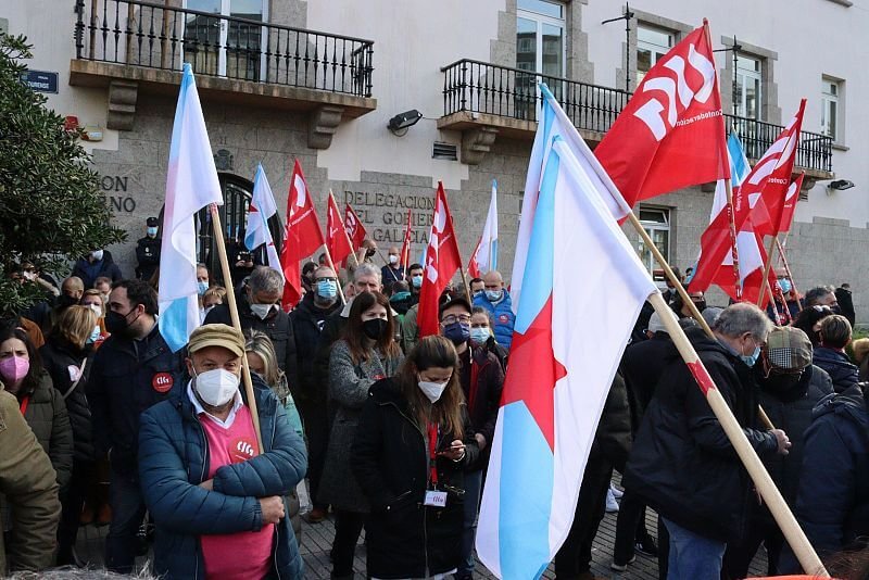 Concentración da CIG fronte a Delegación do Goberno na Coruña. (Foto: Nós Diario)