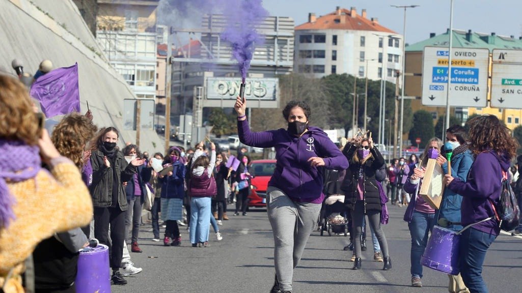 Manifestación do 8 de marzo de 2021, en Compostela (Foto: Arxina).
