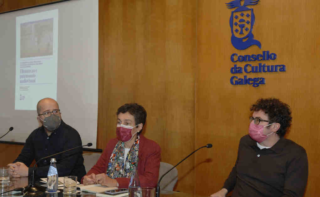 (De esquerda a dereita) Sergio Lago, Dolores Vilavedra e Jose Manuel Sande. (Foto: Consello da Cultura Galega).