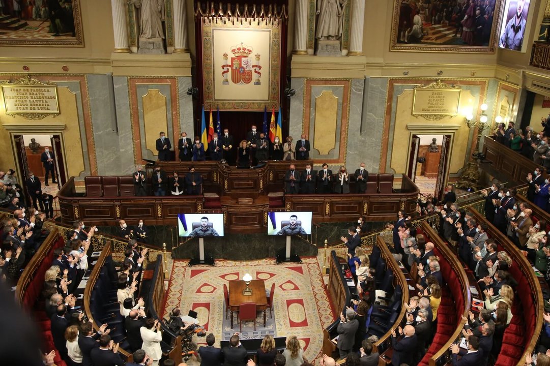 Intervención de Zelenski no Congreso. (Foto: Europa Press)