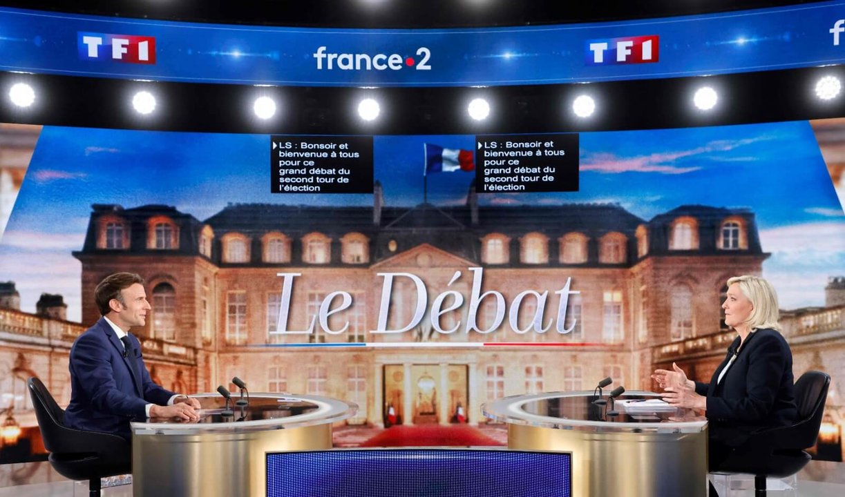 Intre do debate entre Emmanuel Macron e Marine Le Pen. (Foto: Ludovic Marin / AFP / dpa)