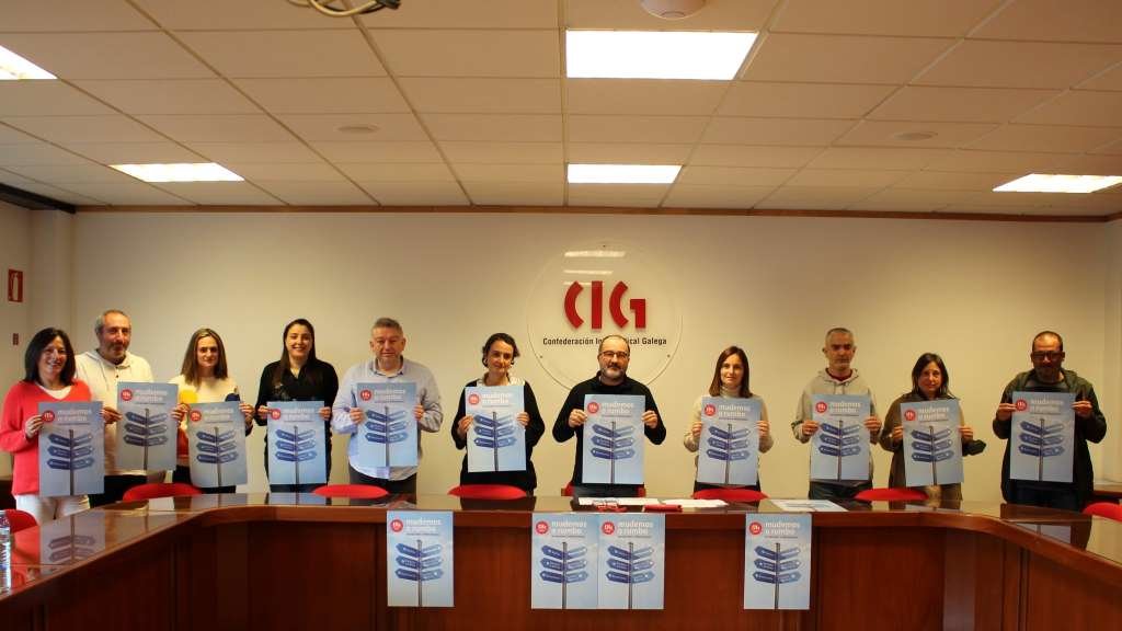 Presentación da campaña da CIG-Ensino, esta quinta feira, en Compostela. (Foto: Nós Diario)