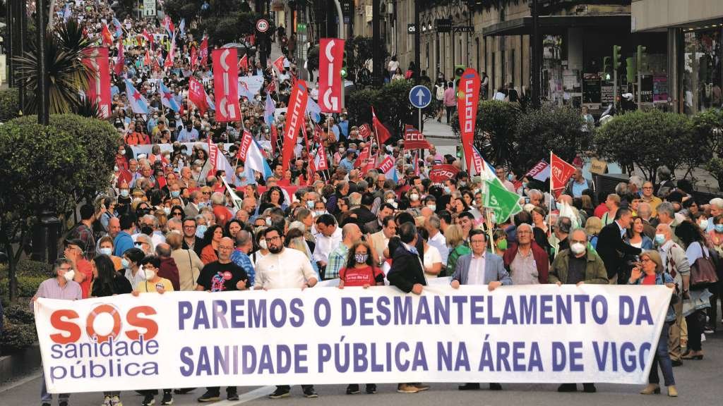 Vigo mobilizouse esta quinta feira na defensa da Atención Primaria. (Foto: Nós Diario)