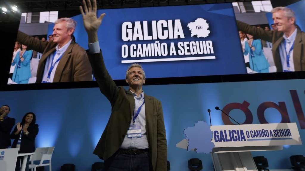 Alfonso Rueda, este domingo, no conclave do PP galego. (Foto: Beatriz Ciscar / Europa Press)