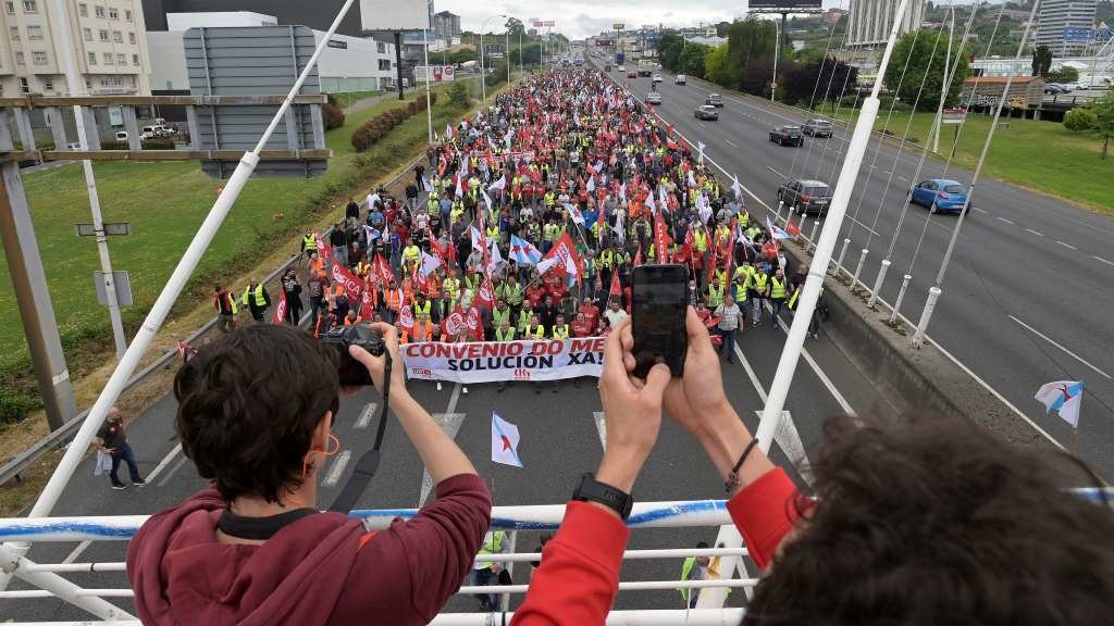 Manifestación do persoal do metal na Coruña, o pasado 18 de maio. (Foto M. Dylan  Europa Press)