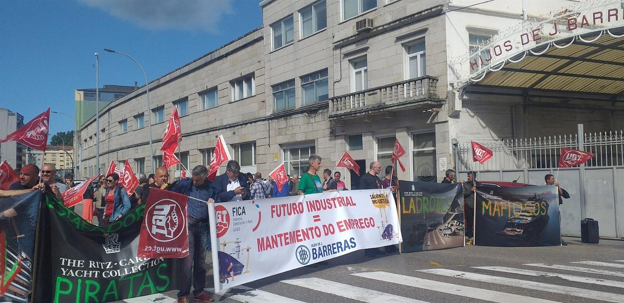 Manifestación do personal de Barreras. (Foto: Europa Press)