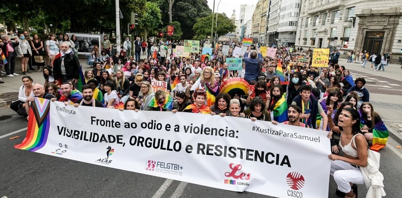 Concentración desta terza feira na Coruña. (Foto: Europa Press)