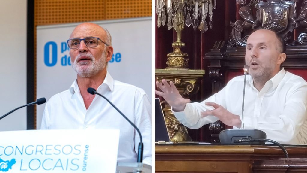 Á esquerda, Manuel Cabezas, novo líder local do PP; á dereita, o alcalde de Ourense e dirixente de DO, Gonzalo Pérez Xácome. (Fotos: Europa Press)