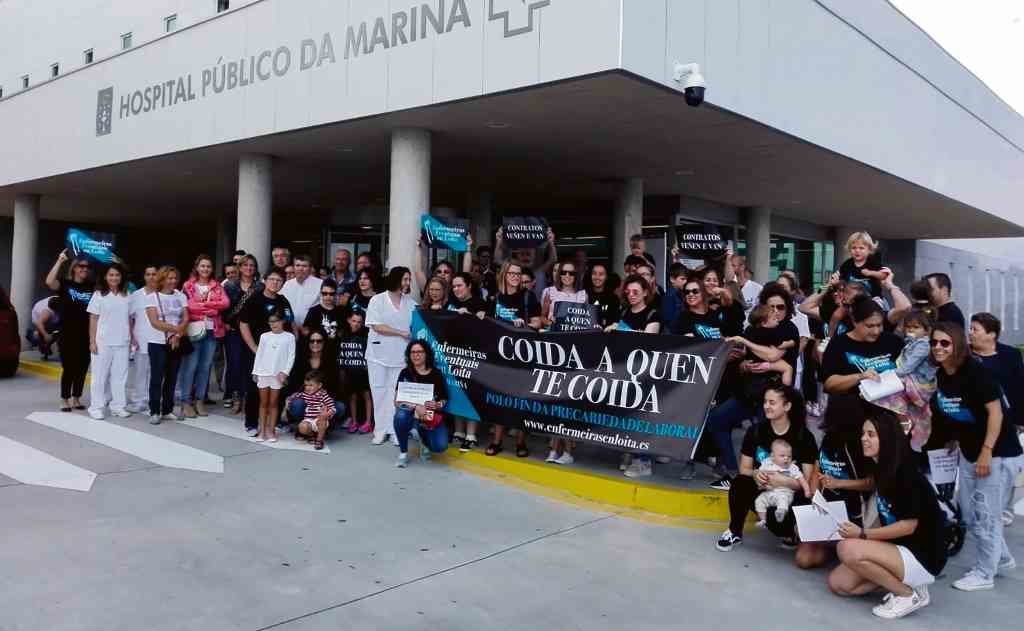 Protesta do persoal sanitario contra a eventualidade no sector no hospital da Mariña en 2019. (Foto: Nós Diario)
