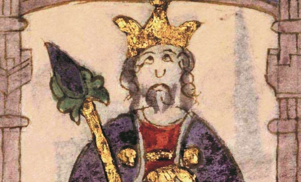 Miniatura de Mauregato recollida no 'Compendio da crónica de reyes' do século XIV. (Foto: Biblioteca Nacional de España)